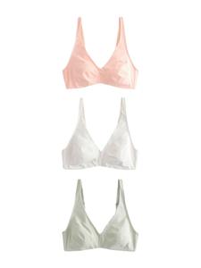 Next Бюстгальтер Triangle в цветах Pastel Green, Pastel Pink, White