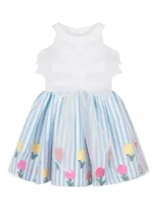 Полосатое платье с оборками MAMA LUMA KIDS, синий