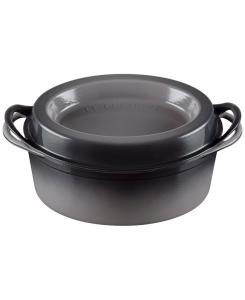 Эмалированная чугунная овальная кастрюля-дуфеу объемом 7,25 кварты (около 2,3 литра) Le Creuset, цвет oyster