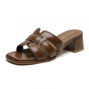 HUANAI Женские бежево-коричневые слайдеры Brown, цвет Brown