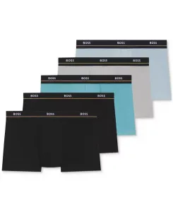 Мужские базовые трусы 5 шт с логотипом на поясе Hugo Boss, мультиколор