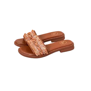 SAFIYA Женские коричневые сандалии Quiet Slide с резиновой подошвой