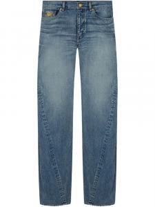 Джинсы с нашивкой-логотипом Versace, синий