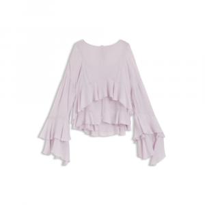 Блузка свободного кроя из ткани сирсакер BOSS, светло-фиолетовый