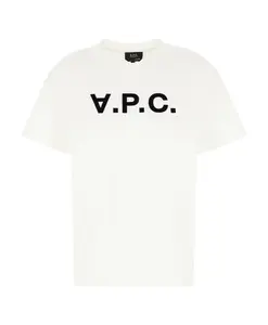 Футболка с логотипом, круглым вырезом и принтом. A.P.C., белый
