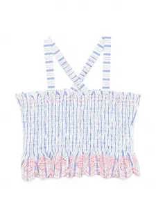 Блузка Florentina в полоску с волнистыми краями Louise Misha Kids, белый