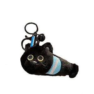 Плюшевый кулон в виде милого кота и рыбки, высота 6см Bowl