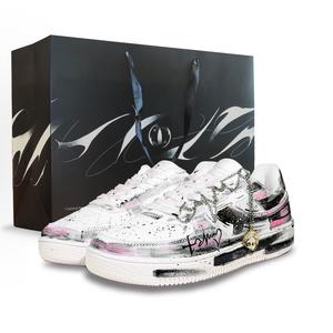 XTEP Air Force One нескользящие амортизирующие износостойкие низкие скейтерские кроссовки унисекс черно-розовые, цвет Black Pink