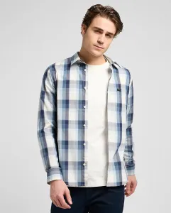 Мужская рубашка прямого кроя в клетку Lee, синий/белый