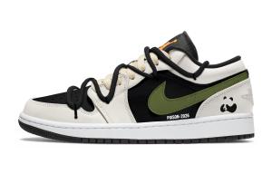 Jordan Детские баскетбольные кроссовки Air 1 Jasper Panda из нескользящей и износостойкой кожи, низкие, белые