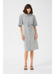 Платье KAderbya свободного кроя, светло-серое, в тонкую полоску. Kaffe