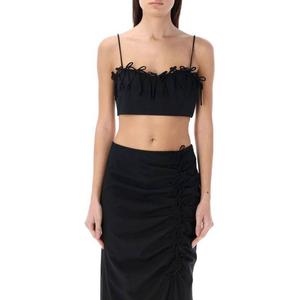 GANNI Женская майка черного цвета