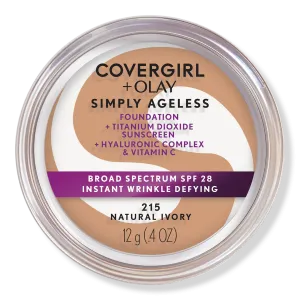 Тональный крем Olay Simply Ageless Instant Wrinkle-Defying Foundation с SPF 28 CoverGirl, Natural Ivory 215