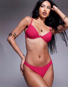 Текстурированные плавки бикини Boux Avenue Ibiza ярко-розового цвета