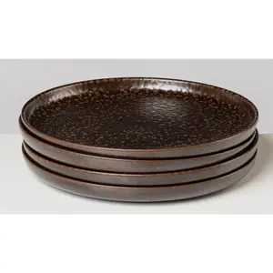 Gipfelstück тарелки «Bell Sound», (набор, 4 предмета), скандинавский стиль, блестящая реактивная глазурь, каждое изделие уникально, цвет Bronze