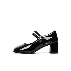 Туфли Мэри Джейн на массивном каблуке 5,5 см RED DRAGONFLY, черные