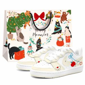 Флисовые кроссовки Court Borough Snow Fleece Apple Dog, производства Gabbe, с противоскользящей, амортизирующей и износостойкой подошвой, низкие Nike, экрю