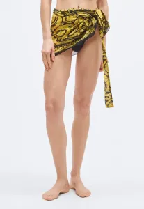 Парео-Юбка с барочным принтом, пляжный аксессуар Versace, Black/Gold-Colored
