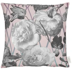 АПЭЛТ декоративная подушка "СИБИЛЛА", чехол с наполнителем, 1 шт APELT 45х45 см, серый/розовый