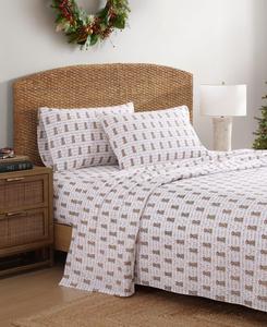 Комплект постельного белья Tommy Bahama с принтом на праздничную тематику, хлопковый, плотность ткани 200 нитей, размер King Tommy Bahama Home, Wrapped Up Red