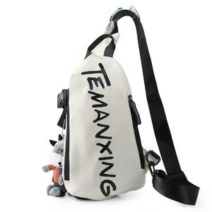 Techson Оксфордская слинг-сумка малая унисекс черно-белая, White with Charm