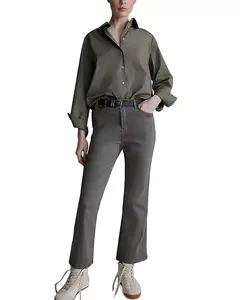 Джинсы Artemio с высокой посадкой и расклешенными штанинами, оливковый цвет Marella, зеленый