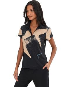 Женская короткая футболка-поло Jamie Sadock Brushed Print, Crème Brulee