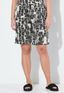 Эко-Шорты с абстрактным принтом и эластичным поясом Ulla Popken, Black