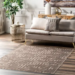 Ковер Sufia Geometric Easy-Jute Area Rug nuLOOM, 122x183 см, бежевый