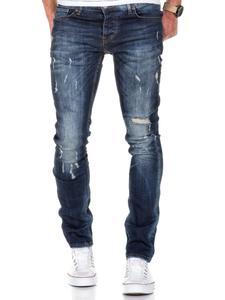 Джинсы Amaci&Sons Slim Fit Destroyed FRESNO, темно синий