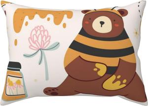Pevtufa Чехол на подушку с принтом пчелы и улья Cute Bee Honey Jar Hive Bear