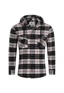 Рубашка в клетку с капюшоном стандартный крой Rock Creek, серый