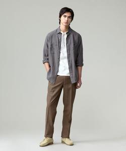 Эластичные льняные брюки, пригодные для стирки J.Press, цвет Brown [030]