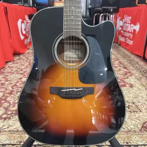 Takamine GD30CE-12 Sunburst Burst Серия G30 12-струнная Дредноут с вырезом Акустическая/Электрогитара 2010-х годов - Глянцевый черный