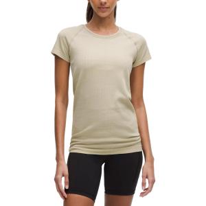 Lululemon Футболка Swiftly Tech Regular женская Light Cream Gemweave Butter Cream/Sheer Oak/White