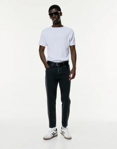 Джинсы Pull&Bear Standard выцветшего черного цвета