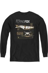 Футболка с длинным рукавом "Летучая лисица" из фильма "Лига справедливости" для молодежи Gildan, черный