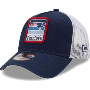 Мужская кепка New Era Navy/White New England Patriots Gradient Trucker 9FORTY Snapback