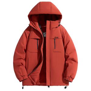 Пуховик Unisex Hooded Thickened Jeep, burgundy