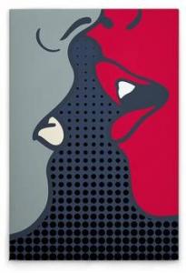 Картина на холсте A.S. Création The Kiss цвет blaurotweiss