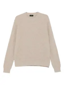 Ребристый свитер с круглым вырезом Roberto Collina, нейтральный