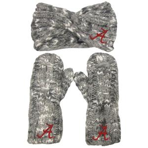 Женский комплект из повязки на голову и варежек с мраморным логотипом ZooZatz Alabama Crimson Tide