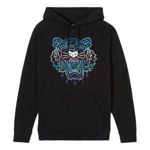 Свитер tiger head hooded pullover long sleeves hoodie black Kenzo, черный