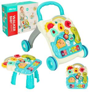 Интерактивный развивающий стол-толкатель 4в1 синий Bibi-inn Inna marka