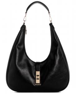 Большая сумка-хобо Brooke с застежкой-молнией сверху GUESS, Black