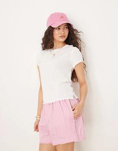 Детская футболка Free People с круглым воротом цвета слоновой кости