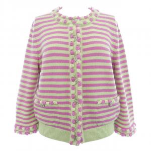 Chanel Кашемировый свитер 25S из весенне-летней коллекции, женский, зеленый и розовый