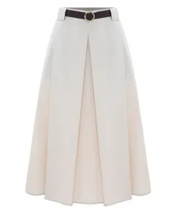 Длинная расклешенная юбка с центральной складкой Kocca, белый