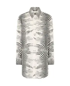 Рубашка с длинными рукавами и принтом «зебра», стильная модная вещь. Roberto Cavalli, черный