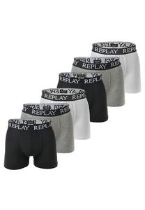 Боксеры 6 шт. в упаковке - трусы из хлопка с логотипом однотонные Replay, мультиколор